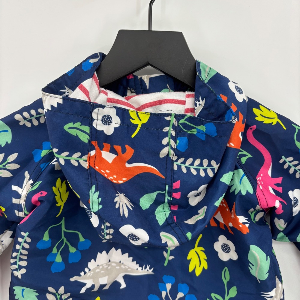 Keaiyounuo Kids Dinosaur Print Hooded Windbreaker Rain Jacket 2T Blue Pink Sz 90 - Picture 7 of 13